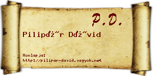 Pilipár Dávid névjegykártya